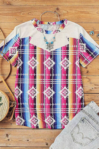 Aztec Serape Print T Shirt