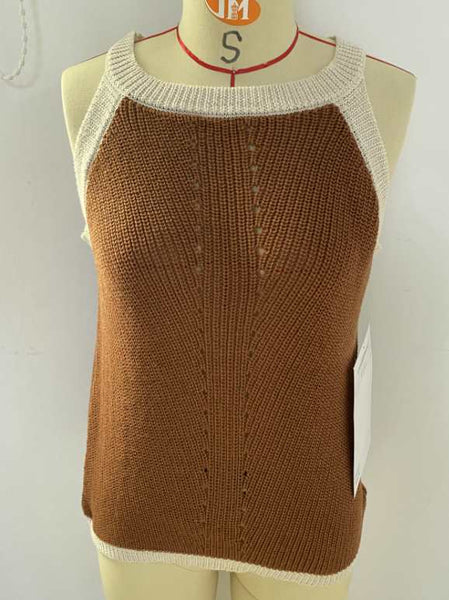 Color Block Ribbed Knit Tank Top