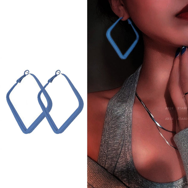 Geometric Metal Earrings for Women Jewelry Gift Irregular Circle Square Earrings Femme Cold Fashion Korean Women's Earrings 2022