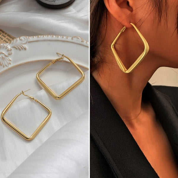 Geometric Metal Earrings for Women Jewelry Gift Irregular Circle Square Earrings Femme Cold Fashion Korean Women's Earrings 2022