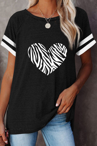 Plain Colorblock Raglan Sleeve T-shirt