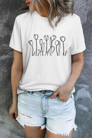 Casual Letter and Car Print Graphic Tee