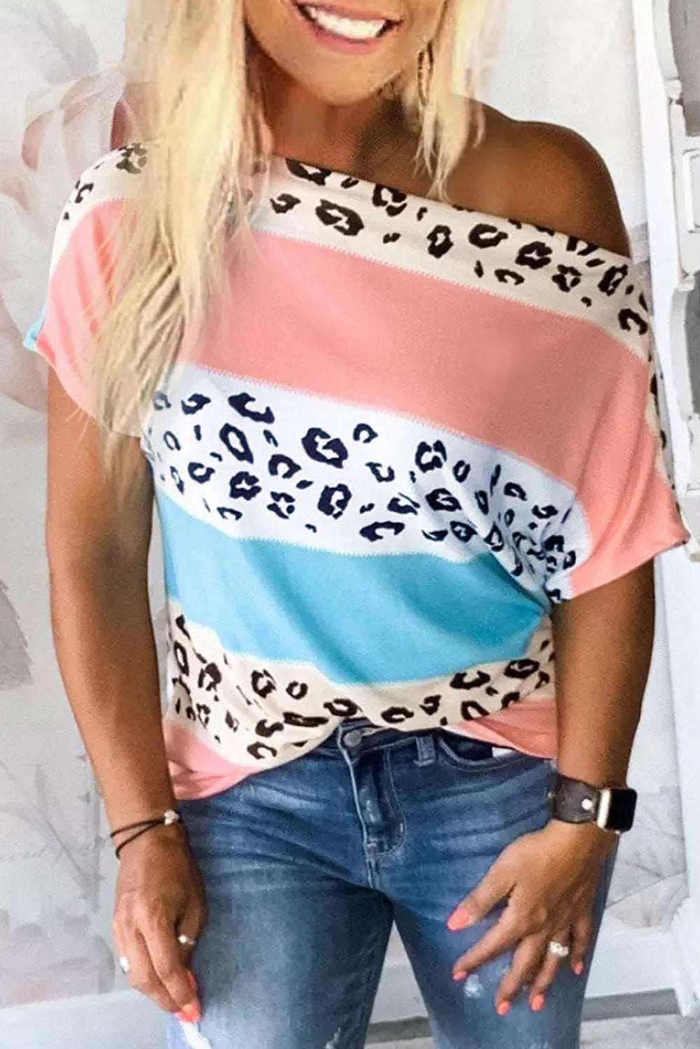 Color Block Short Sleeve Top