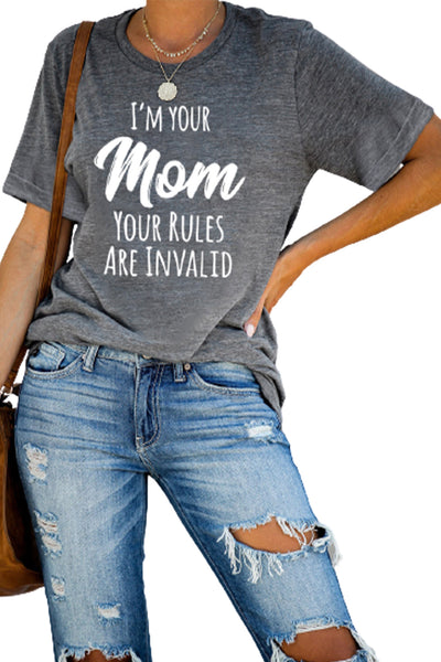 Mom Letters Printed O-neck Short Sleeve T Shirt